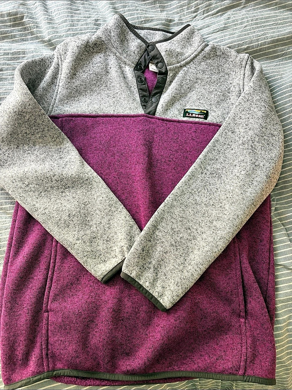 L.L.Bean pullover Purple & Gray Youth Size XL (18)/Women’s S